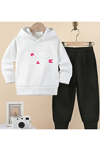 Garalio SQUİD GAME BASKILI KAPÜŞONLU ÇOCUK EŞOFMAN TAKIMI