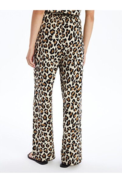 LC Waikiki Lcw Standard Fit Leopard Print Women's Trousers