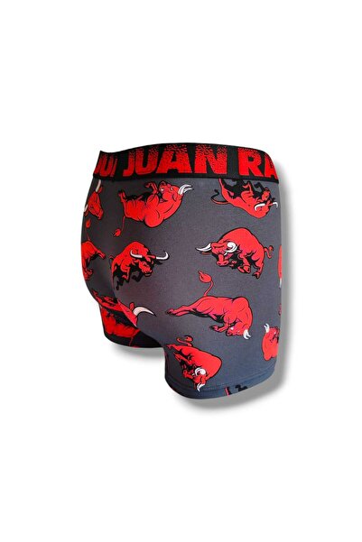 Juan Raul Boğa Zar İskambil Noel Desenli Erkek Boxer Külot Comfort Flex Pamuklu Coton Baksır