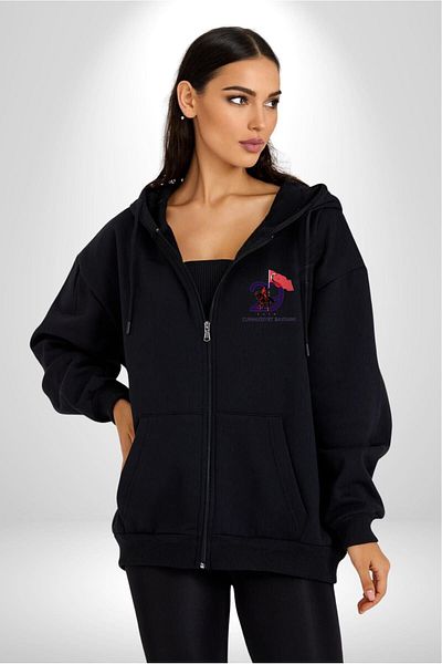Angemiel Ataturk Turkish Flag - October 29 Republic Day, Women's Men's Black Hooded Cardigan