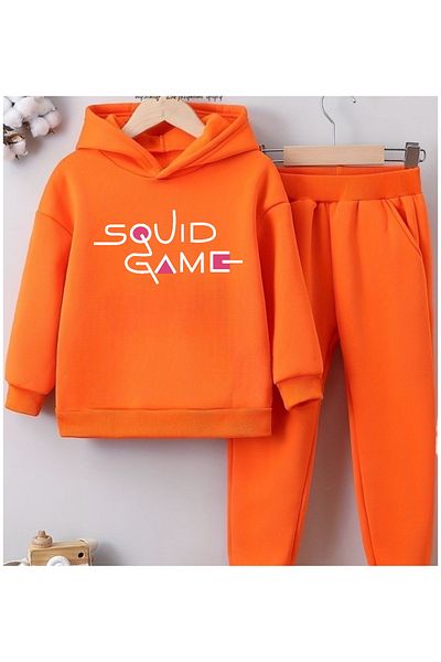 eymore Squid Game Printed Hooded Children's Tracksuit