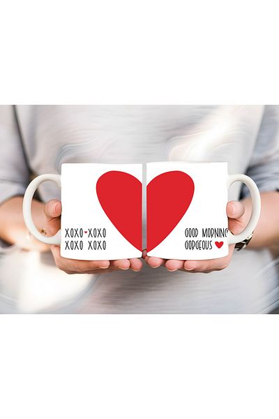 Evion Full Size 3D Design Ceramic Mug with Heart and Motto - Gift Mug