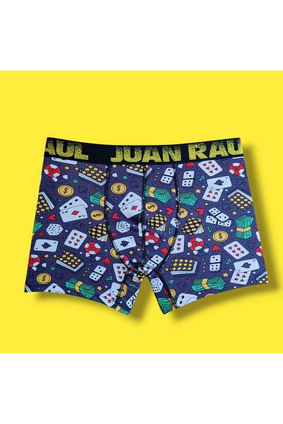 Juan Raul Χριστουγεννιάτικο μοτίβο Comfort Flex Boxer εσώρουχα - Bull Dice, Cotton Coton Boxer