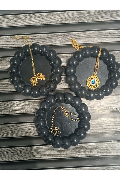 HUNATASARIM Decorative Bubble 3-Piece Decorative Plate Jewelry & Plate Coaster (Diameter; 13 cm)