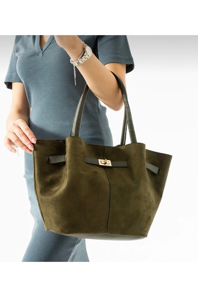 KOÇAK ÇANTA Women's Suede Nubuck Magnetic Arm Bag