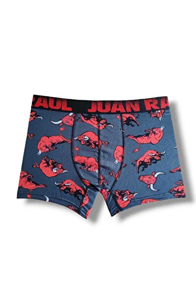 Juan Raul Boğa Zar İskambil Noel Desenli Erkek Boxer Külot Comfort Flex Pamuklu Coton Baksır
