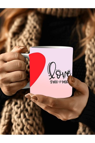 Evion Full Size 3D Design Ceramic Mug with Heart and Motto - Gift Mug