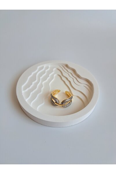 BHR AKSESUAR خاتم حجر الزركون الذهبي