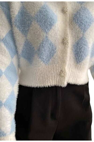 AFA Yumoş Desenli Triko Hırka - Premium Kalite - Tesettür Hırka İçin Uygun - Sakallı Ip Hırka