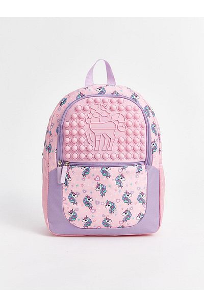 LC Waikiki LCW ACCESSORIES Εκτυπωμένη Σχολική τσάντα για κορίτσια με πολλά διαμερίσματα