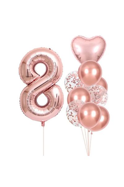 CANSIN 8 Year Old Number Foil Balloon Set