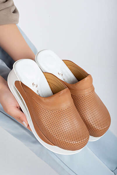 BLUMSABOTERLİK Genuine Leather Women's Orthopedic Slippers - Nurse, Doctor, Veterinary, Dentist, Teacher, Cook, Gastro Blumsabo