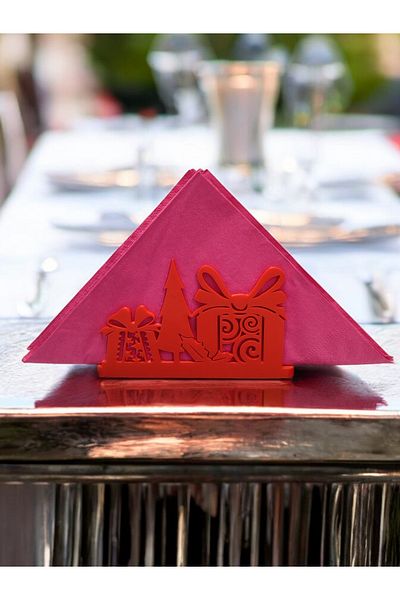 Maflen Christmas New Year Themed Gift Package Pine Tree Napkin Holder Red