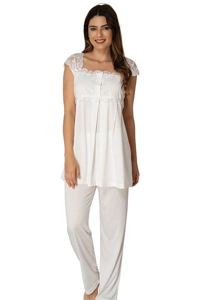 by İGP Lace Short Sleeve Maternity Pyjama Set