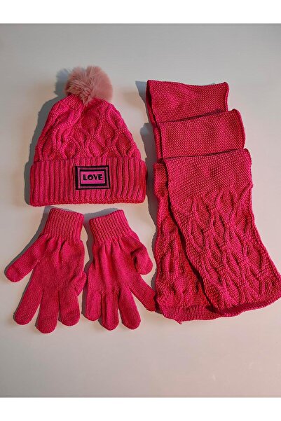 Kitti Kitti Girl Garson Scarf Beanie Gloves 3-Piece Set 24180-01-197 9-15 Years