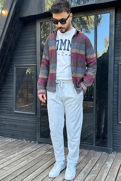 OXVİN Φούτερ King Pique Double Leg Jogger - Ύφασμα Pique (Αυθεντική φόρμα)