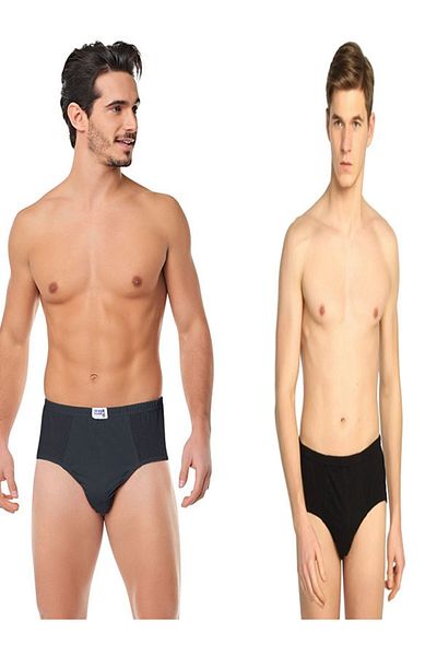 Seher Yıldızı 2 Pack Seher Star 100% Cotton Black Men's Slip Panties (2 Pieces Black)