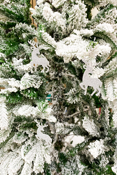 Yusuf Dirik YD Party Supplies Ασημένιο Ελάφι Glittery Eva Tree Στολίδι 7x7 cm...