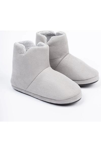 RedPlay Riva Shoes - Ανδρικές χειμερινές παντόφλες Home Boots, ανοιχτό γκρι φλατ σουέτ