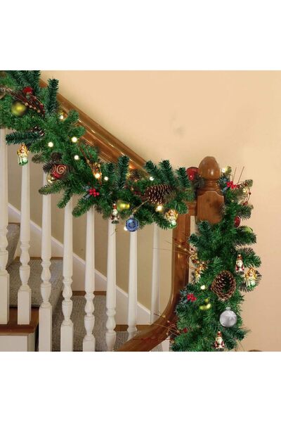 Fillikutum Büyük Boy Yılbaşı Çam Dalı 270 Cm Garland 240 Dal Yılbaşı Süsü Süs...