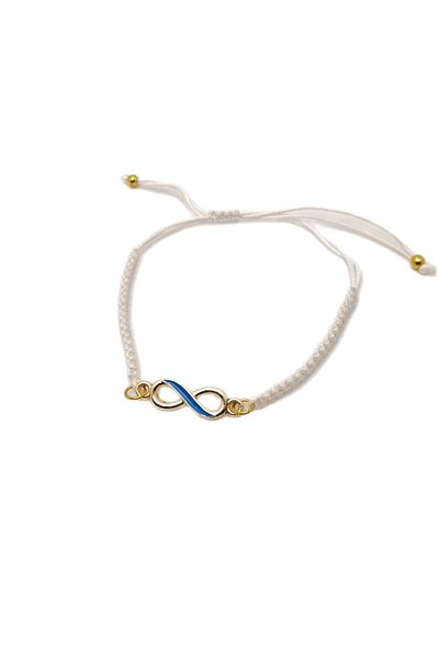 Han Ticarethane Blue Detailed Infinity Sign Macrame Braid Bracelet