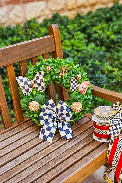 Ella's Design Studio Door Ornament Model 1, Special Design Butterfly Object Ribbon Door Wreath, New Year Gift, Diameter 40cm