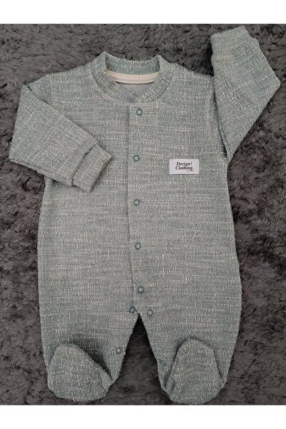 MİNİCEY BABY طفل رضيع جاكار كم طويل رومبير طفل 100% قطن