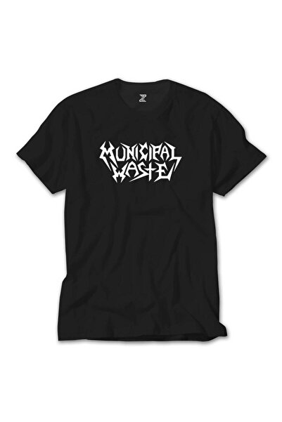 CrowsGate Μαύρο T-Shirt με κείμενο δημοτικών απορριμμάτων