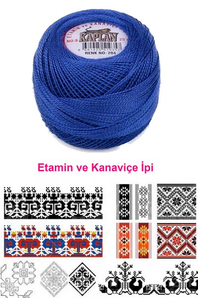 Kaplan Etamin and Cross Stitch Thread 8 No Code/Color: 204 - Royaleks