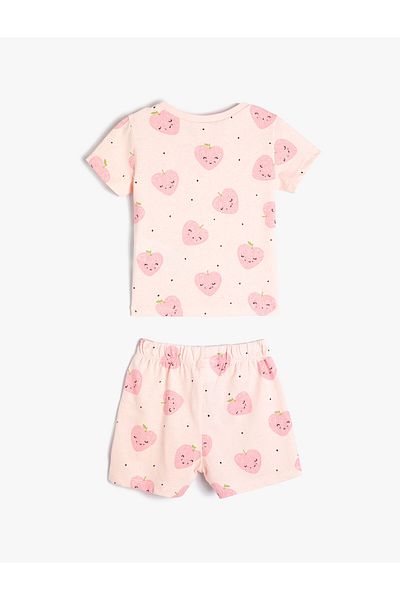 Koton Bedrucktes Set aus Shorts und T-Shirt aus Baumwolle - 2-teilig