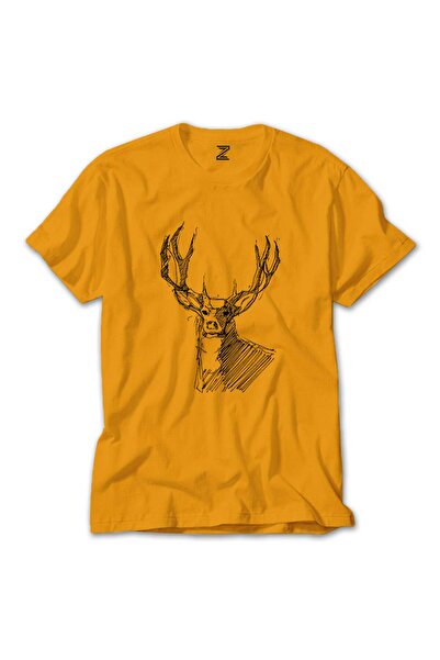 WAKHA تي شيرت أصفر برسم غزال