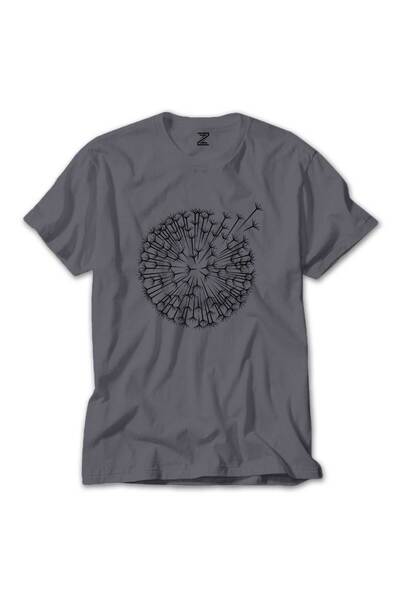 Z zepplin Dandelion Flower Gray T-Shirt