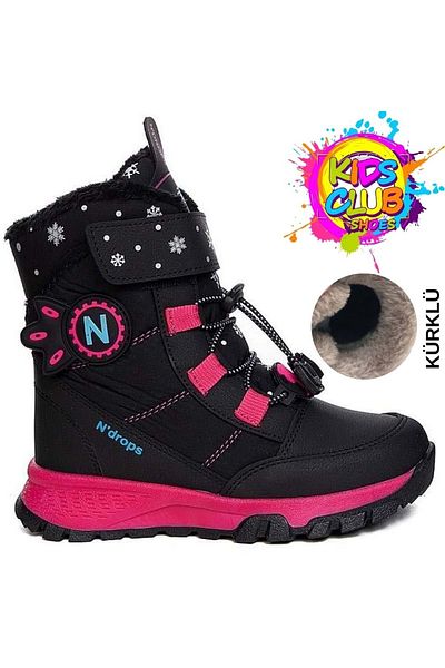 Kids Club Shoes Unisex Ndrops-014 Fuchsia Snow Boots - Παιδικές μάλλινες εσωτερικές μπότες