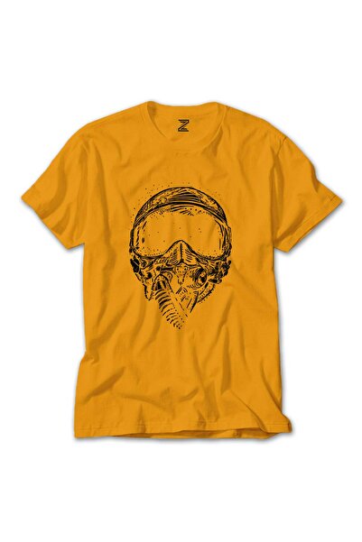 Z zepplin تي شيرت خوذة المدافع الأصفر