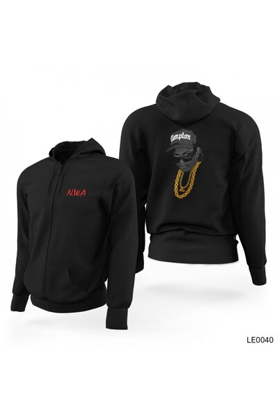 CrowsGate Eazy Black Zippered Limited Edition Hooded Sweatshirt