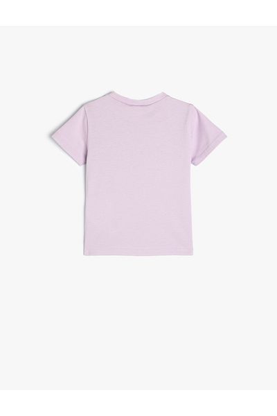 Koton Cotton Short Sleeve Sun Printed Crew Neck T-Shirt