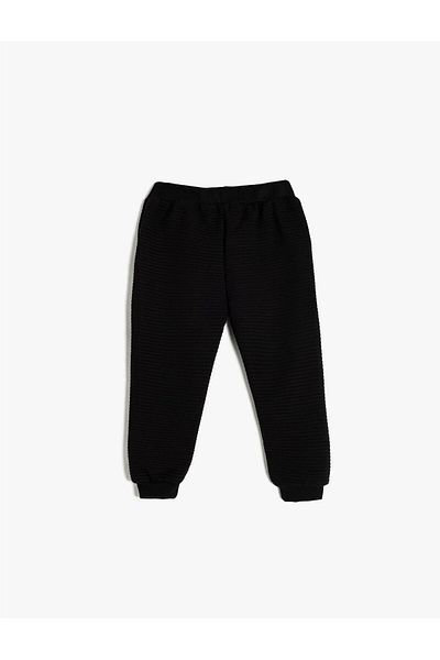 Koton 5Wmb40008Tk 999 Black Baby Boy Cotton Jersey Sweatpants