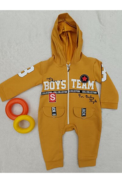 MİNİCEY BABY Baby Boy Long Sleeve Baby Jumpsuit 100% Cotton