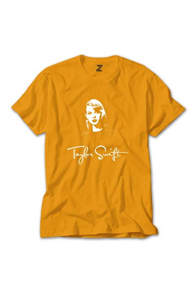 WAKHA تايلور سويفت صورة ظلية تي شيرت أصفر