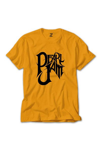 Z zepplin Ρετρό κίτρινο μπλουζάκι Pearl Jam