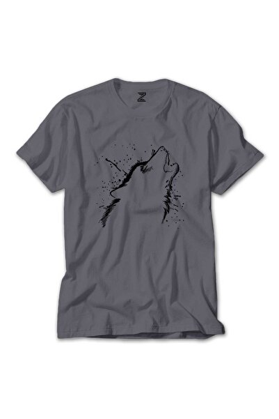 WAKHA تي شيرت وولف مون رمادي