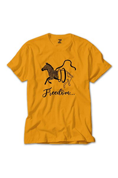 WAKHA الحرية زيبرا تي شيرت أصفر