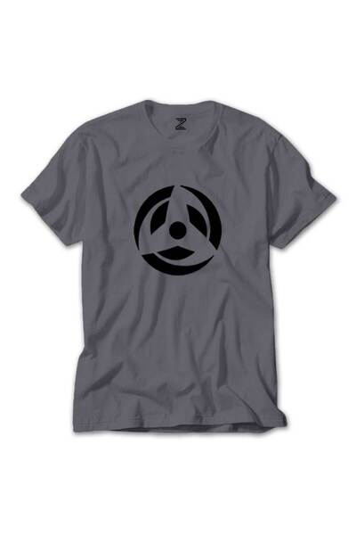 WAKHA تي شيرت ملون بشعار ناروتو لون رمادي مقاس XS