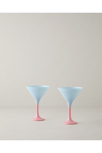 English Home Whitney Glass 2-Piece Cup 175 ml Blue - Pink