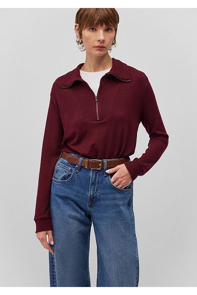 Mavi Pulover roșu Claret cu semi-fermoar 1612796 -70415