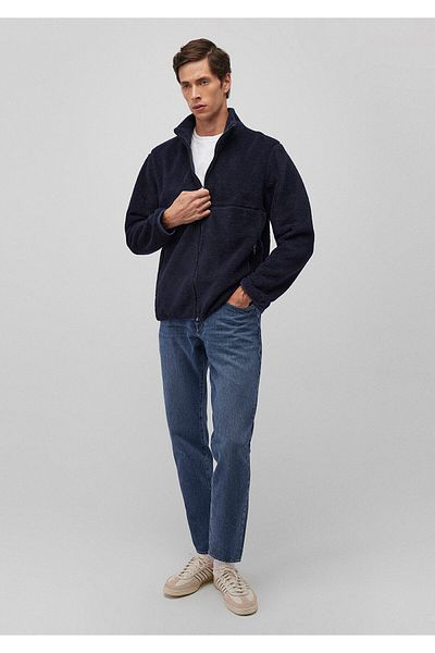 Mavi Φούτερ Sherpa Navy Blue με φερμουάρ 0S10222-82318