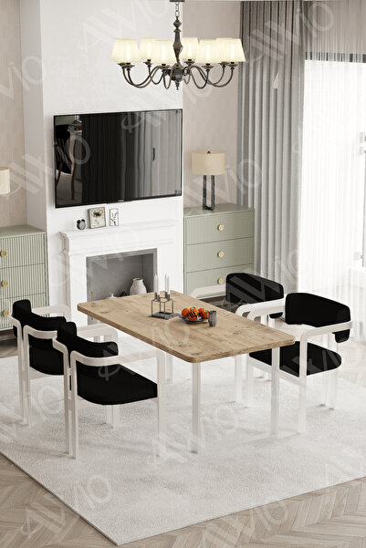 AVVİO MİTRA MetalAyak Tokyo Demonte Sandalye 80x120 Yemek Masası Mutfak Masas...