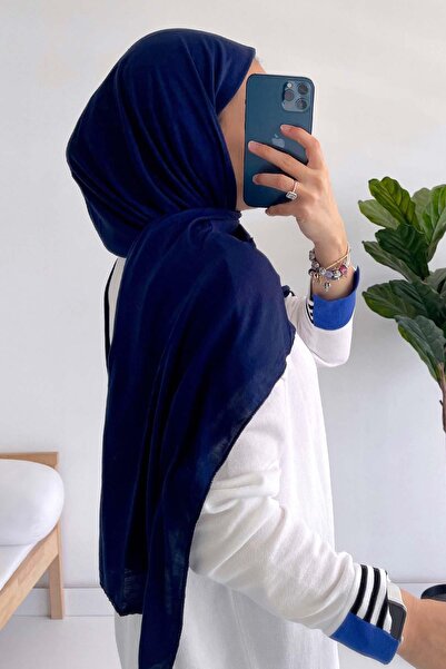Ka Hijab Navy Blue Combed Cotton Shawl