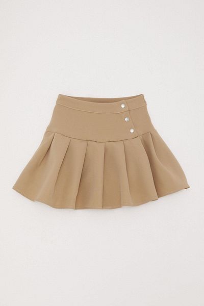 Breeze 7-12 Years Girl Beige Pleated Skirt