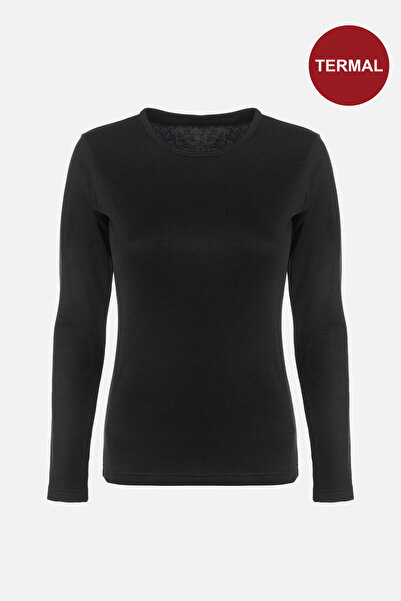 koza iç giyim Дамски зимен черен термо топ